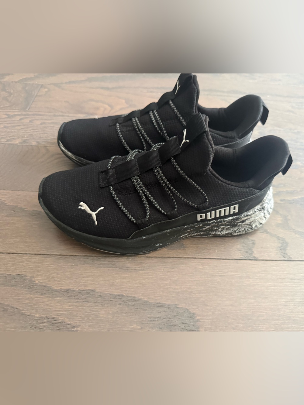 Puma boys shoes sz 5.5 Black Slip-On Sneaker galaxy running shoes black